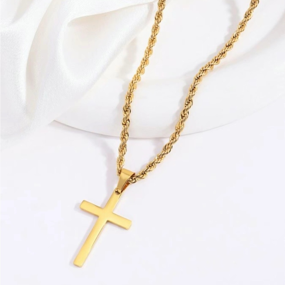 Gold Cross Pendant Necklace